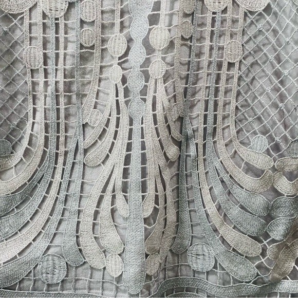 Express Silver and Gray Metallic Lace Tank Top Size M - Picture 3 of 8